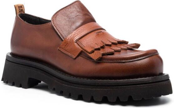 Moma Mocassino leren loafers Bruin