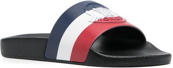 Moncler Basile driekleurige slippers Blauw