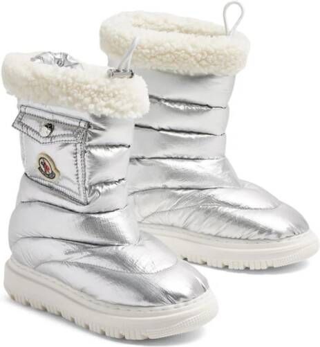 Moncler Enfant Snowboots met logopatch Zilver