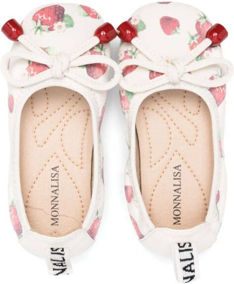 Monnalisa Ballerina's met kersenprint Beige