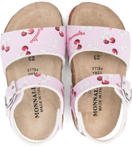 Monnalisa Sandalen met strikprint Roze