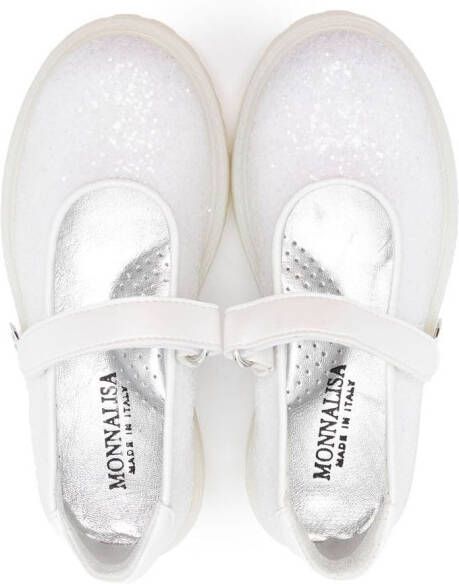 Monnalisa Ballerina's met glitter Wit