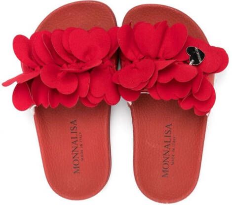 Monnalisa Teenslippers met bloemdetail Rood