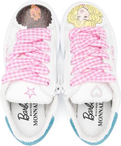 Monnalisa x Barbie Bicast leren sneakers Wit