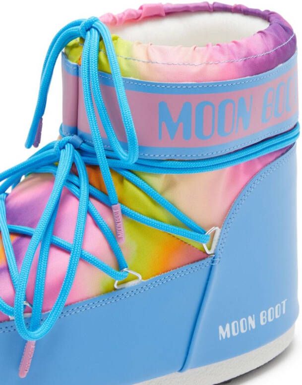 Moon Boot Icon Low laarzen met tie-dye Blauw