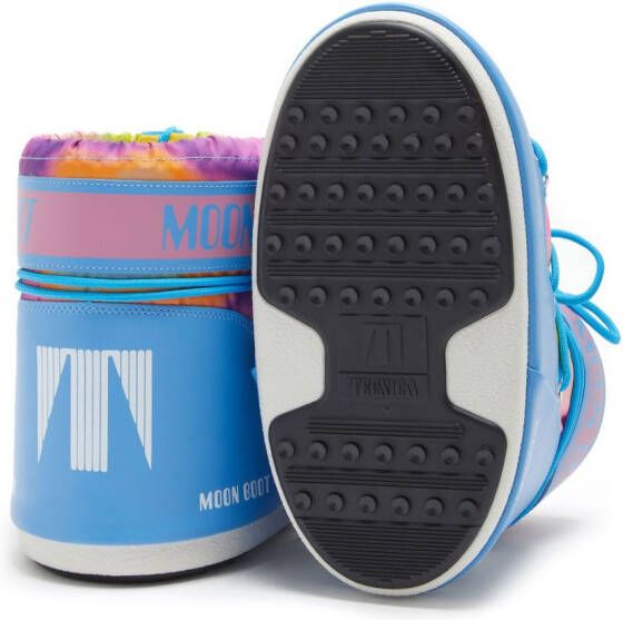 Moon Boot Icon Low laarzen met tie-dye Blauw