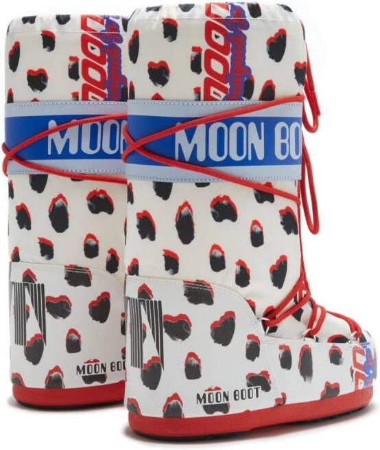 Moon Boot Icon Retrobiker Dalmatian laarzen Zwart