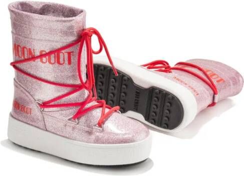 Moon Boot Kids Icon snowboots met glitter Roze