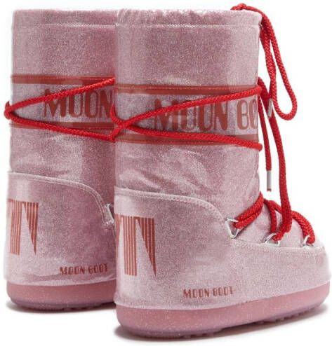 Moon Boot Kids Icon snowboots met glitter Roze