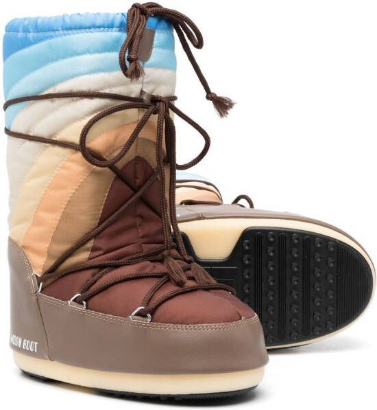 Moon Boot Kids Moon boots met gestreept patroon Bruin