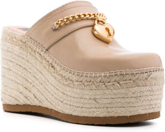 Moschino 110mm espadrilles met sleehak Beige