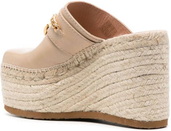 Moschino 110mm espadrilles met sleehak Beige