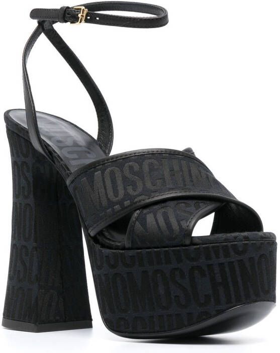 Moschino Sandalen met jacquard Zwart