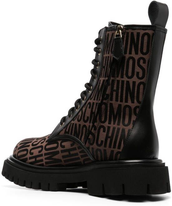 Moschino Laarzen met logoprint Bruin