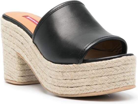 MOSCHINO JEANS 95mm leren espadrilles Zwart