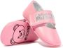 Moschino Kids Slofjes met kristallen logo Roze - Thumbnail 4