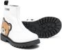 Moschino Kids Leren laarzen Wit - Thumbnail 2