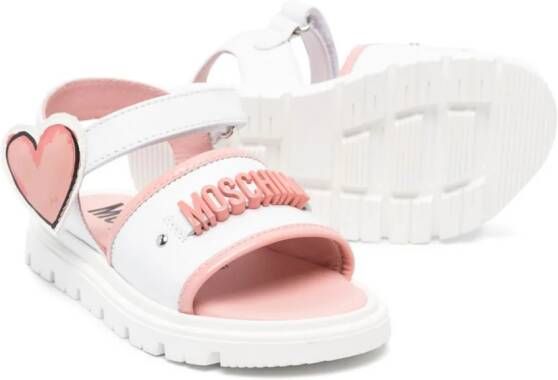 Moschino Kids Leren sandalen Wit