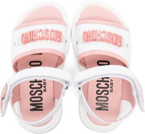 Moschino Kids Leren sandalen Wit