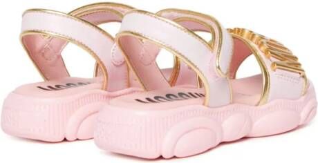 Moschino Kids Leren sandalen Roze