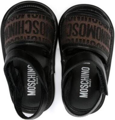 Moschino Kids Sandalen met logo-jacquard Zwart