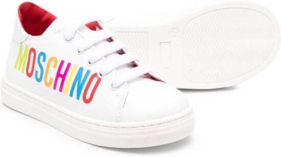 Moschino Kids Leren sneakers Wit