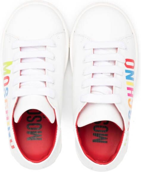 Moschino Kids Leren sneakers Wit