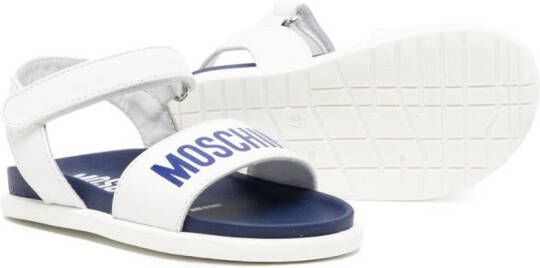 Moschino Kids Sandalen met open neus Wit