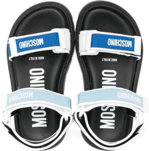 Moschino Kids Sandalen met klittenband Blauw