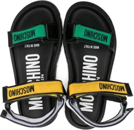 Moschino Kids Sandalen met klittenband Zwart