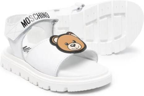 Moschino Kids Sandalen met teddybeer-applicatie Wit