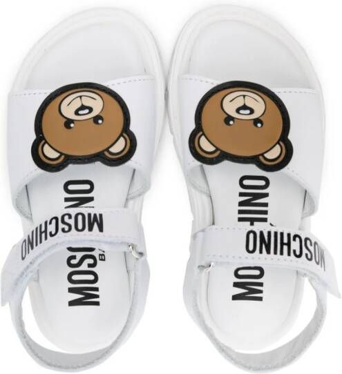 Moschino Kids Sandalen met teddybeer-applicatie Wit