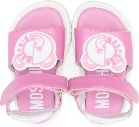 Moschino Kids Sandalen met teddybeerprint Roze