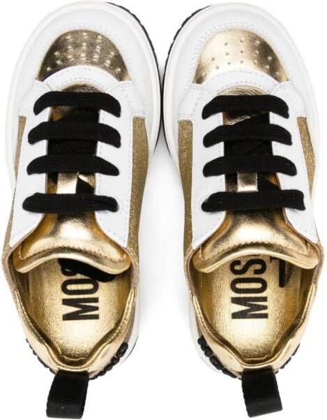 Moschino Kids Sneakers met glitters Goud