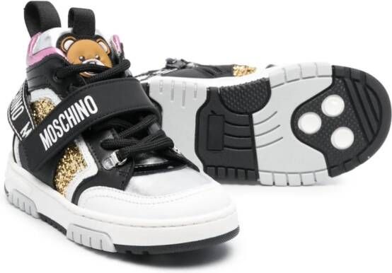 Moschino Kids Sneakers met glitters Zwart