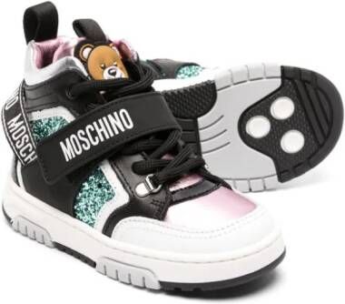 Moschino Kids Sneakers met glitters Zwart