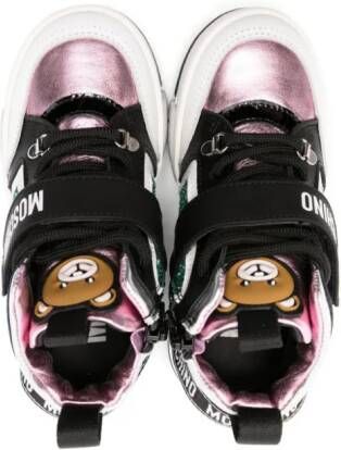 Moschino Kids Sneakers met glitters Zwart