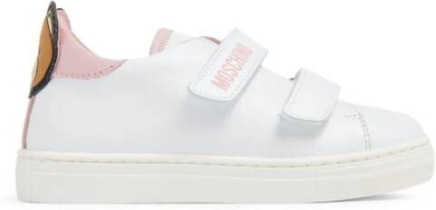 Moschino Kids Sneakers met klittenband Wit