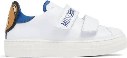 Moschino Kids Sneakers met klittenband Wit