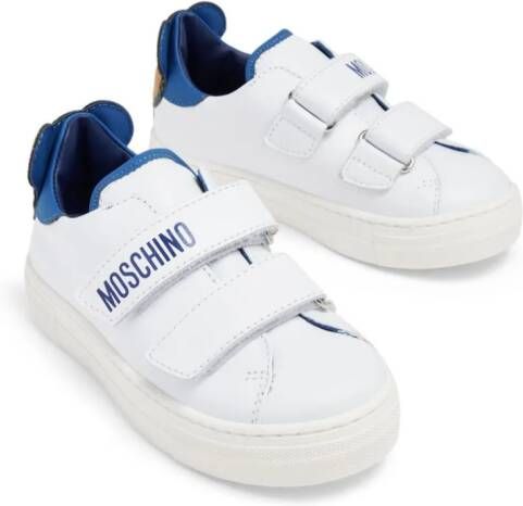 Moschino Kids Sneakers met klittenband Wit