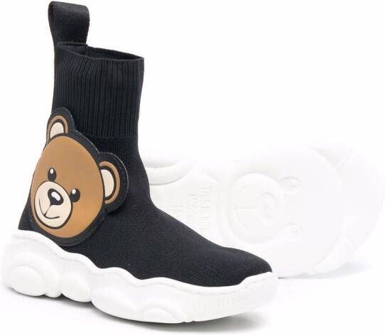 Moschino Kids Sneakers verfraaid met teddybeer Zwart