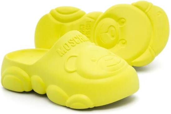 Moschino Kids Teddy Bear chunky slippers Geel