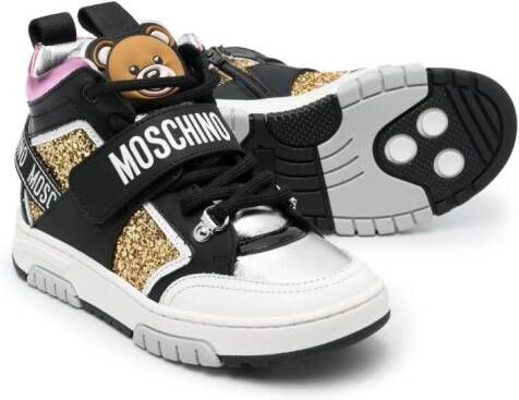 Moschino Kids Teddy Bear high-top sneakers Zwart