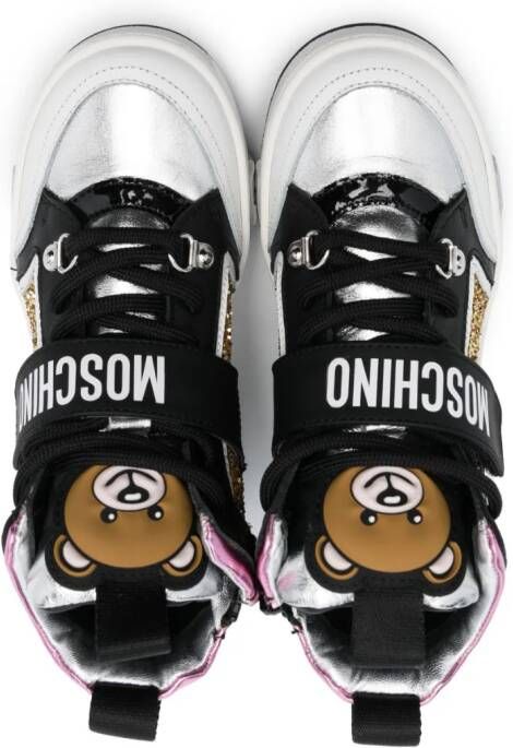 Moschino Kids Teddy Bear high-top sneakers Zwart