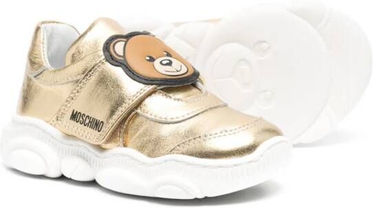 Moschino Kids Teddy Bear leren sneakers Goud