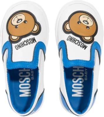 Moschino Kids Teddy Bear leren sneakers Wit