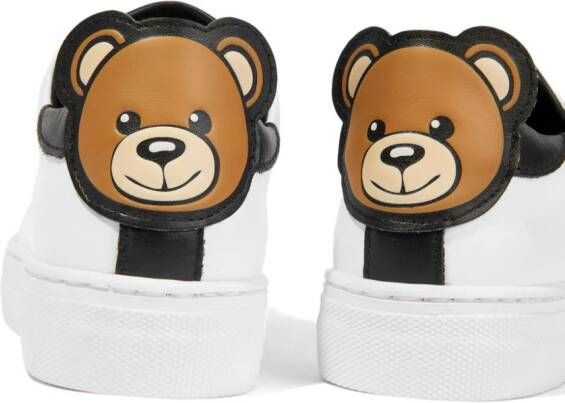 Moschino Kids Teddy Bear leren sneakers Wit