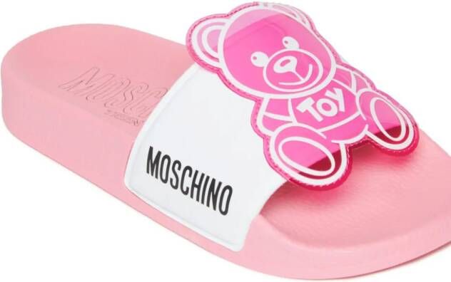 Moschino Kids Teddy Bear badslippers Wit