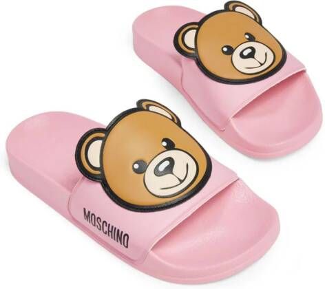 Moschino Kids Teddy Bear slippers Roze