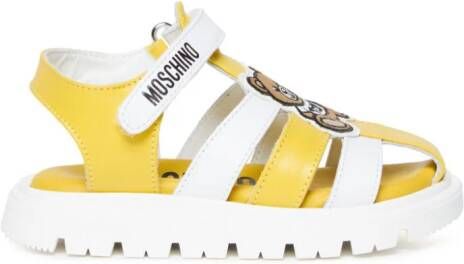 Moschino Kids Teddy Bear sandalen met klittenband Geel